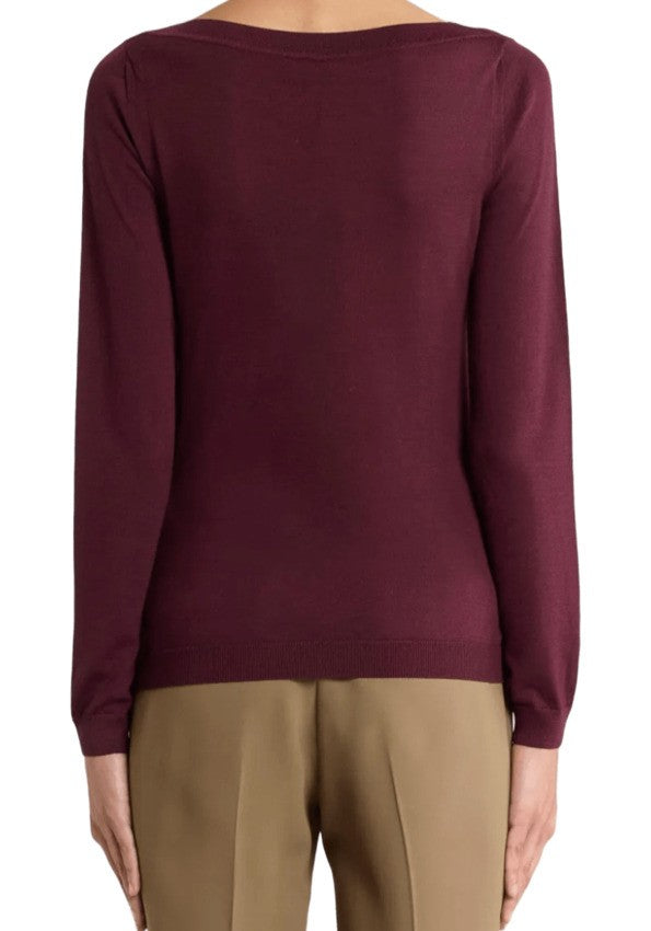 Intricate Floral Knit Top With Boat Neckline