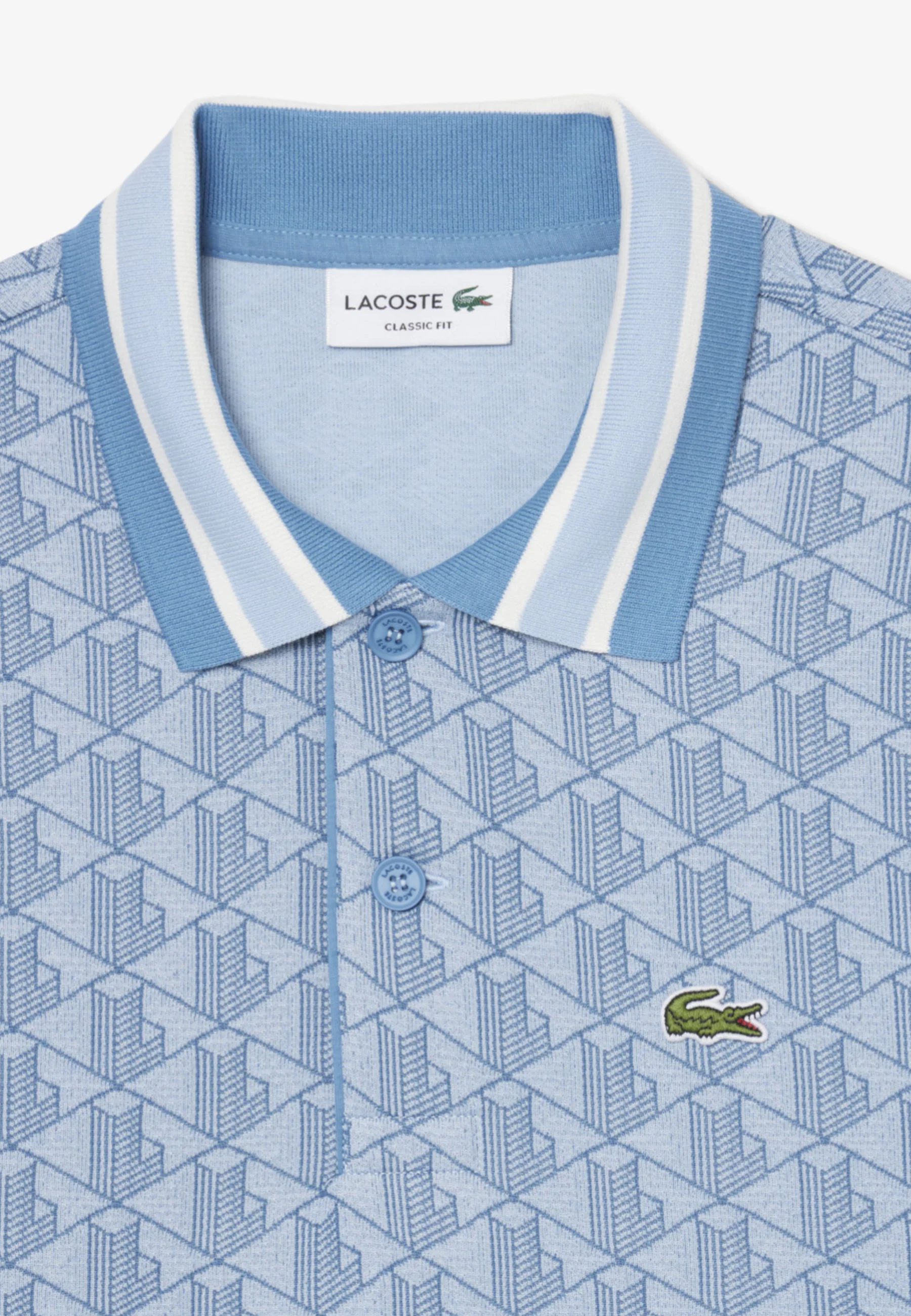 Light Blue Monogram Jacquard Polo