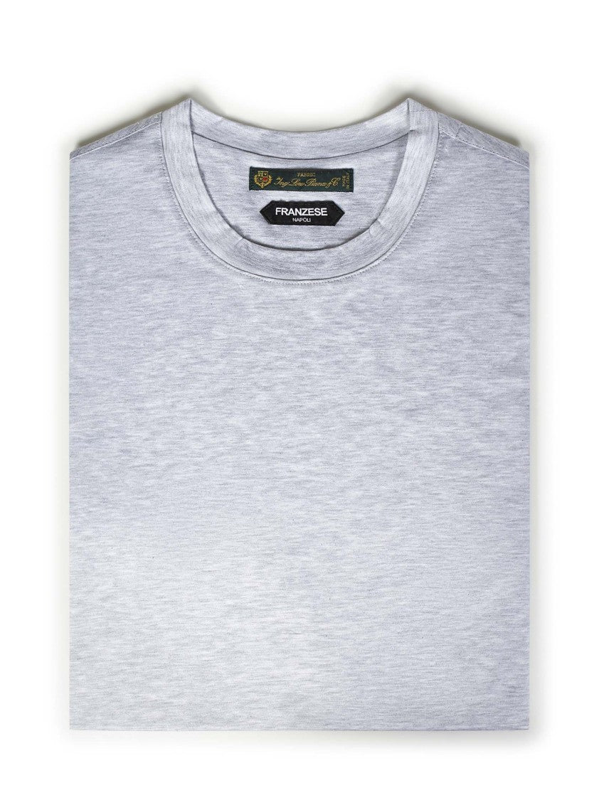 Melange Grey T-Shirt In Loro Piana Jersey Fabric