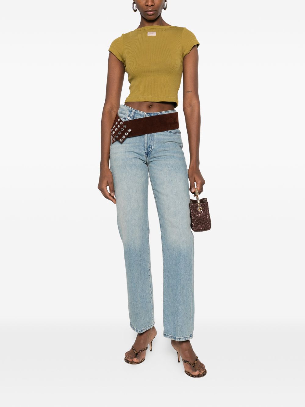 Light Blue Straight-Leg Jeans with Logo Detail