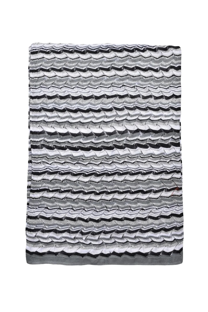 Cotton Viscose Polyamide Scarf - White/Black