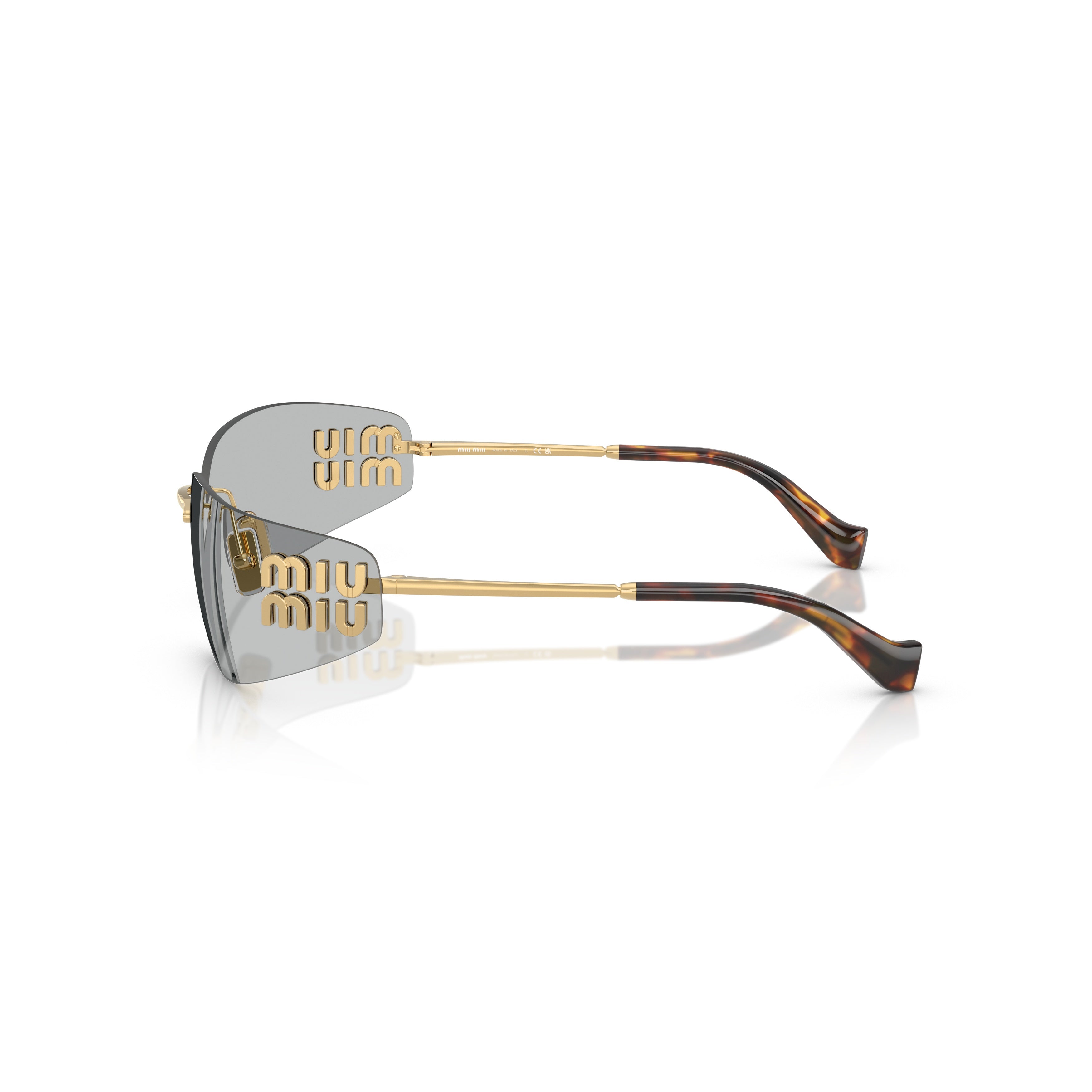 Rimless Sunglasses with Rectangular Grey Lenses