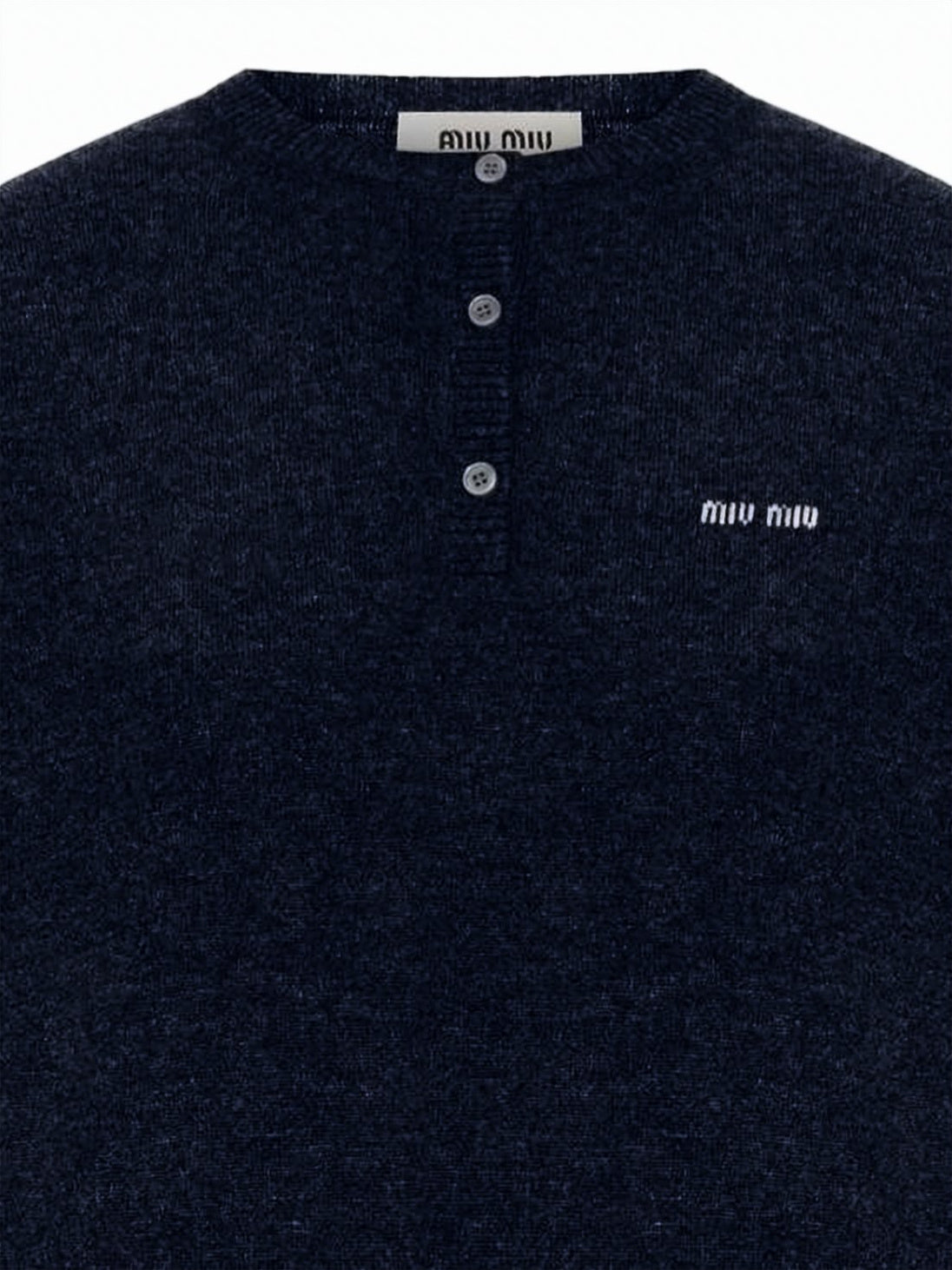 Textured Knit Cashmere Sweater With Button Placket