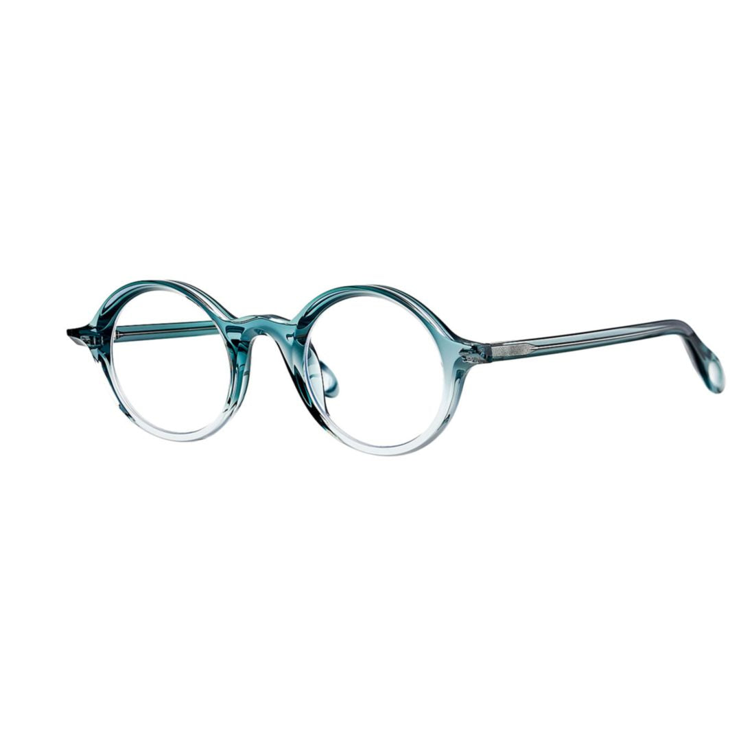 Sunrise 009 Transparent Sea Pine Grey+Transparent Blue Sky Translucent Round Eyeglass Frames