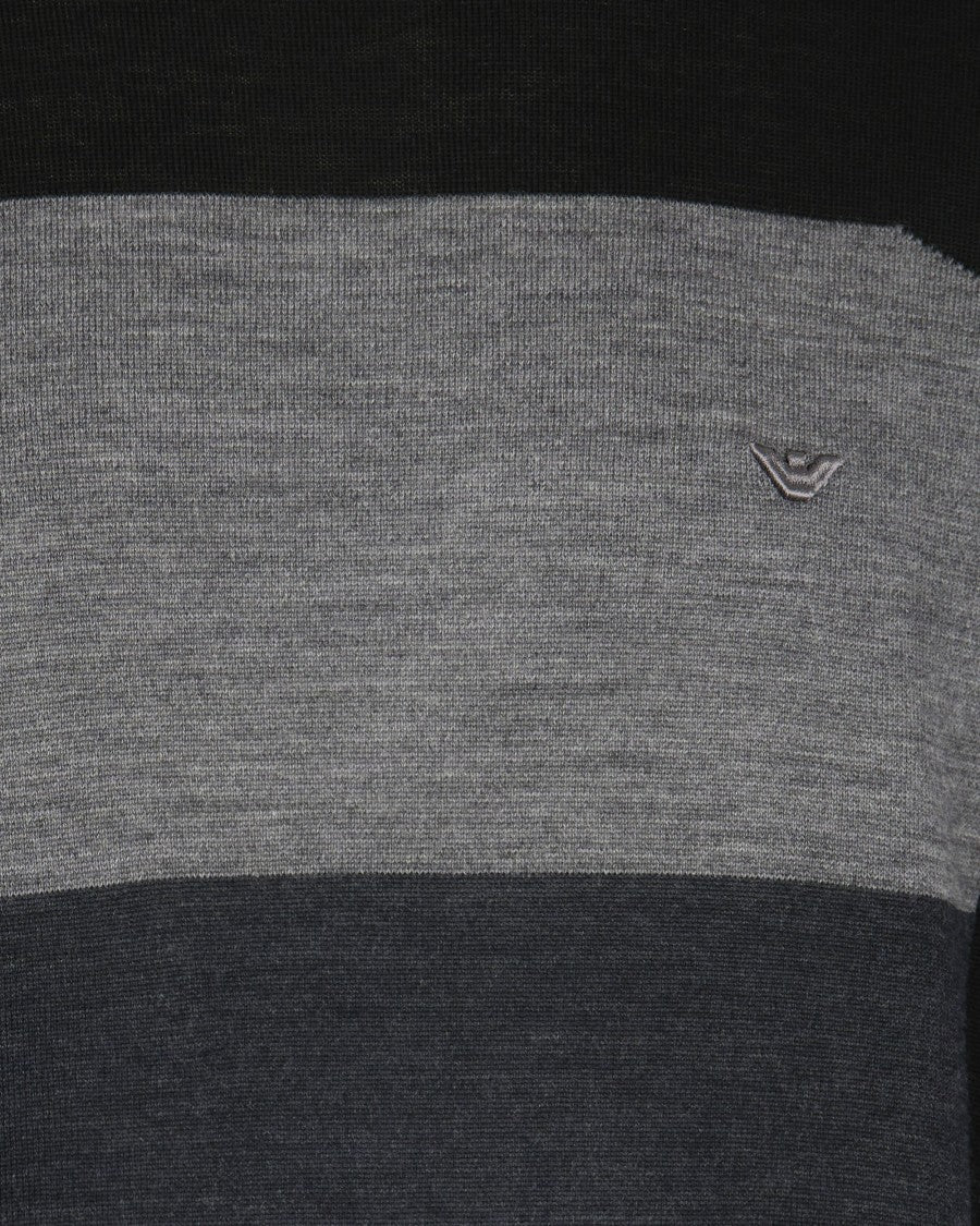 Colorblock Crew Neck Sweater In Virgin Wool