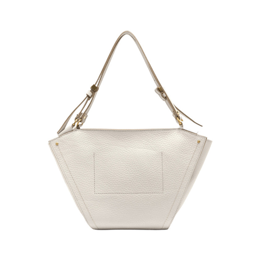 Tulip-Shape Handbag in Double Leather