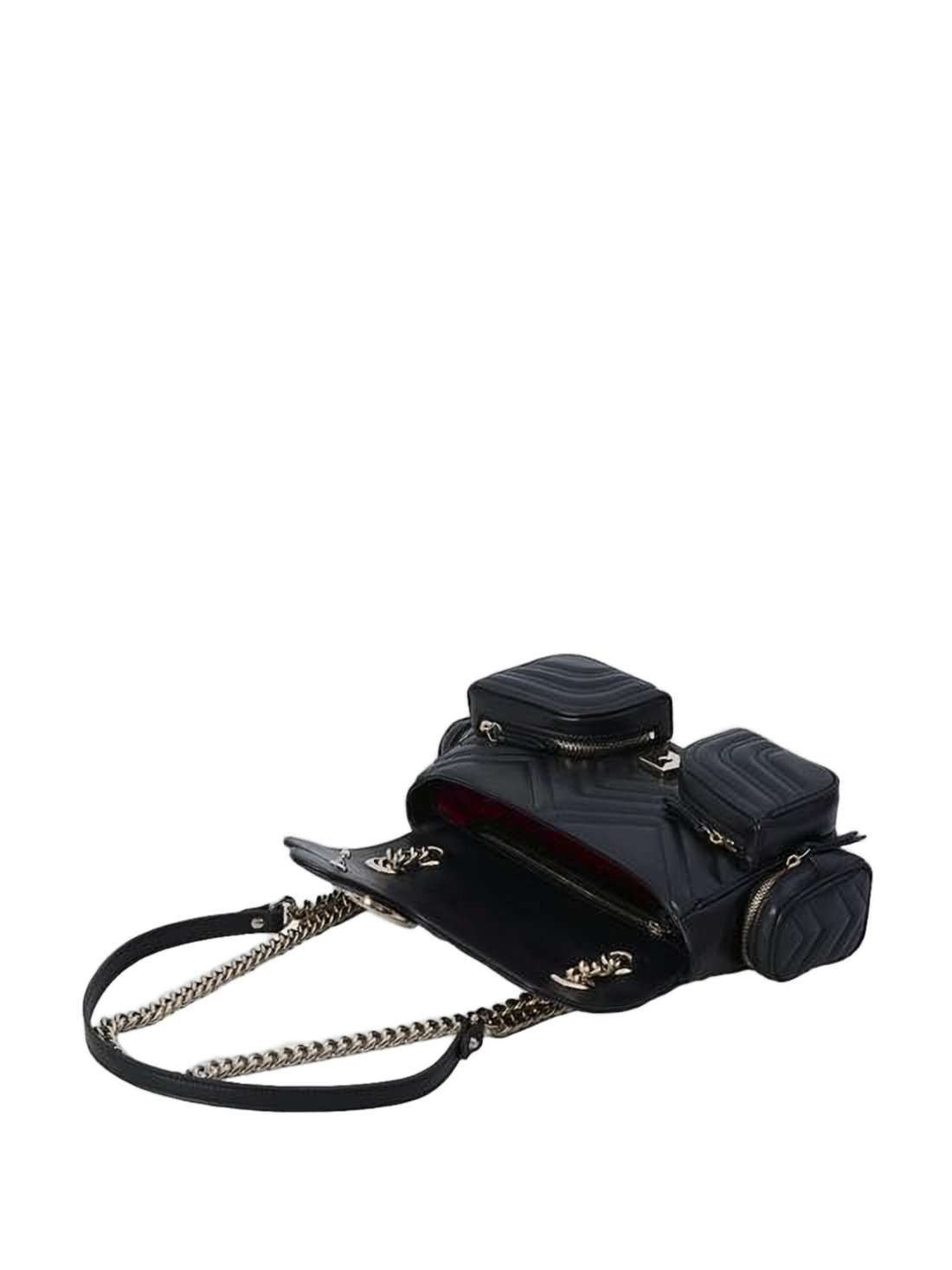 Chevron-Pattern Quilted Leather Crossbody Bag