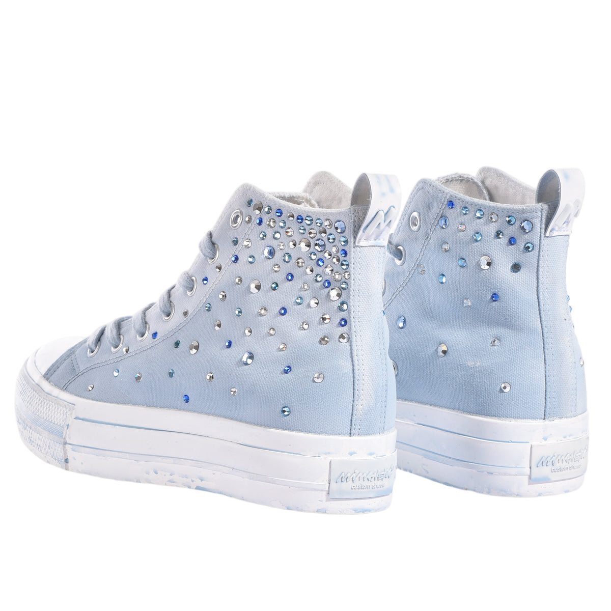 High-Top Sneakers with Customized Swarovski Embellishments