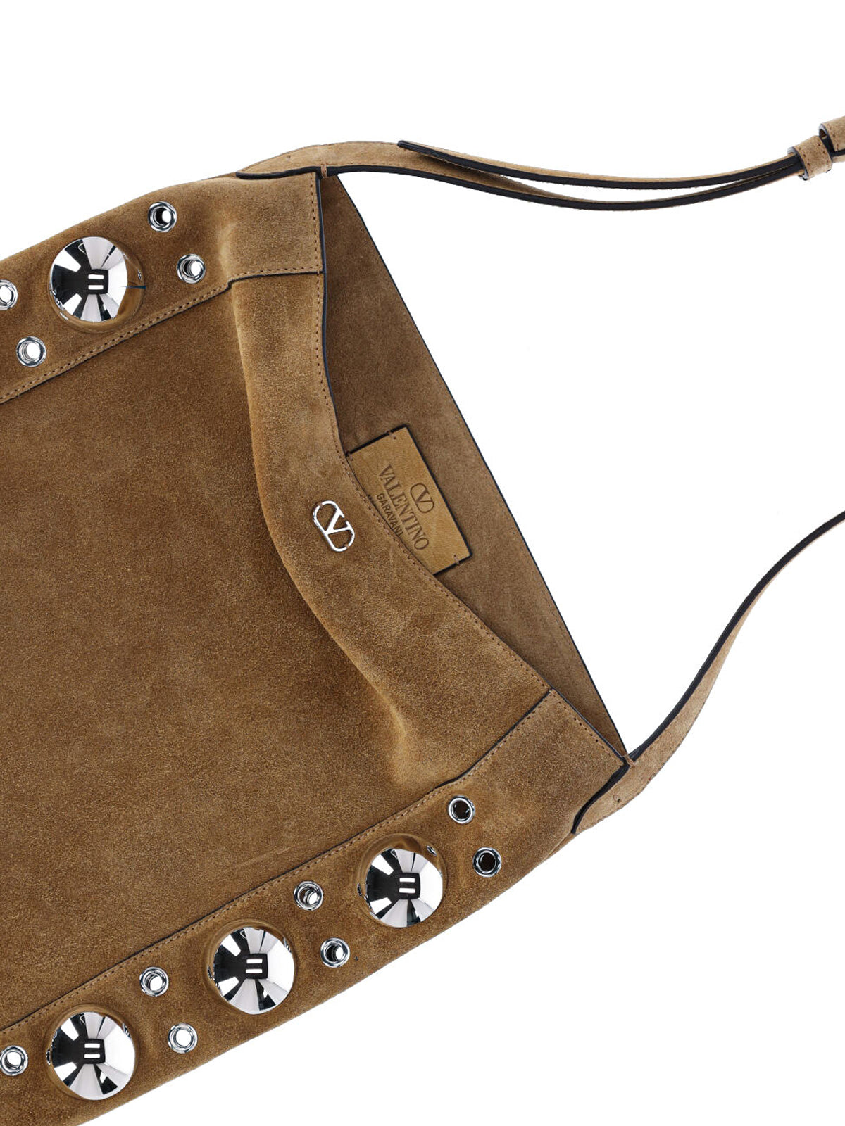 Suede Shoulder Bag with Silver Studs