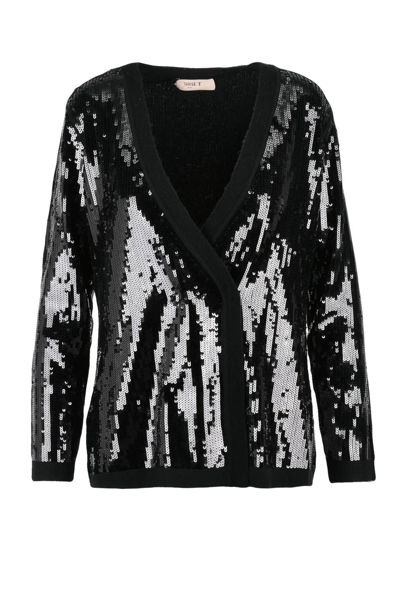 Sequin Cardigan - Black