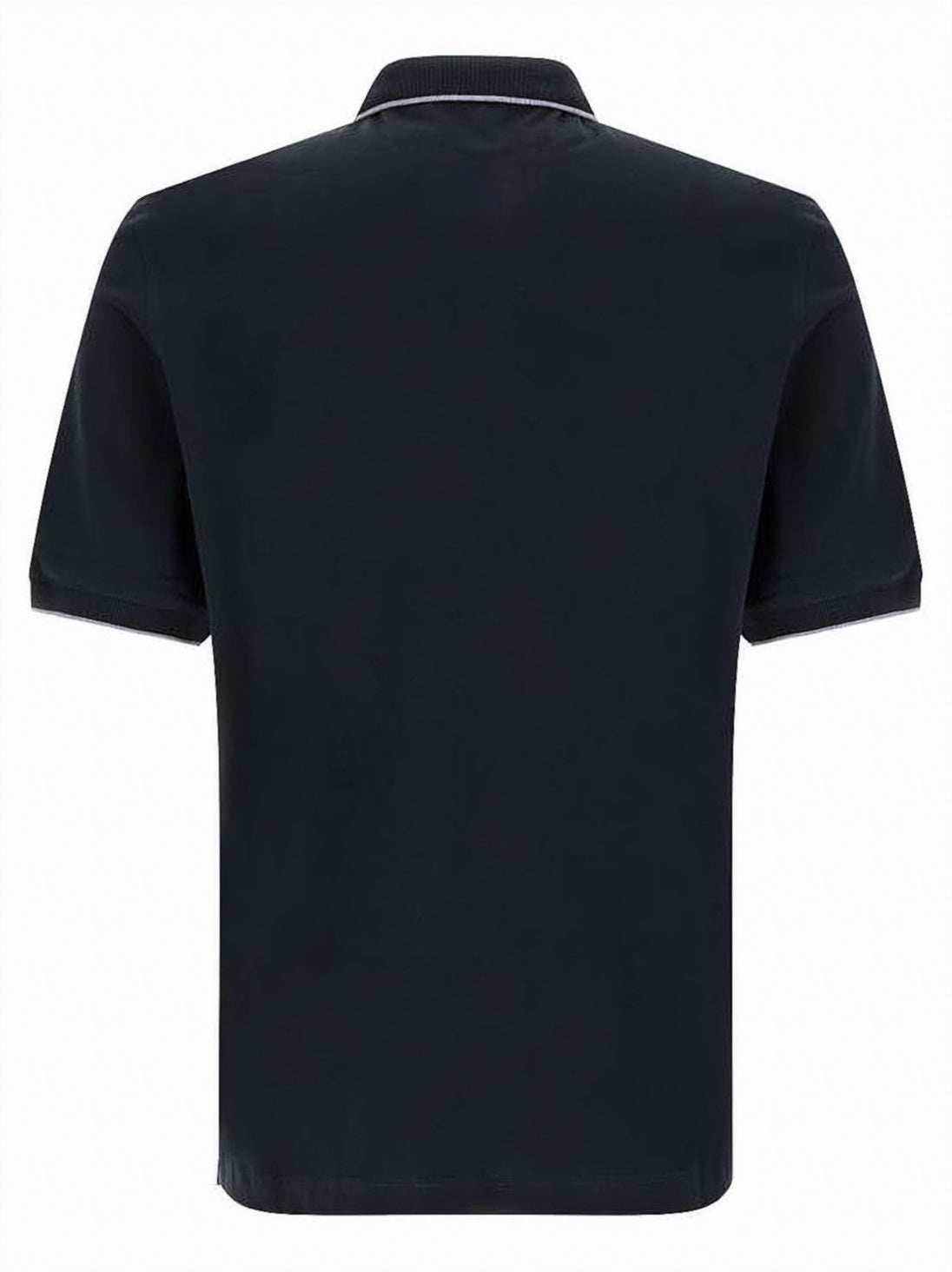 Short-Sleeve Polo Shirt with Ribbed Collar