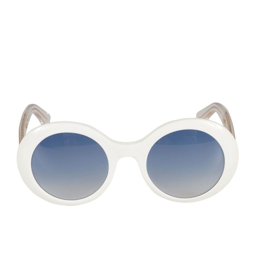 Audrey Large Round Frame Sunglasses with Gradient Blue Tint