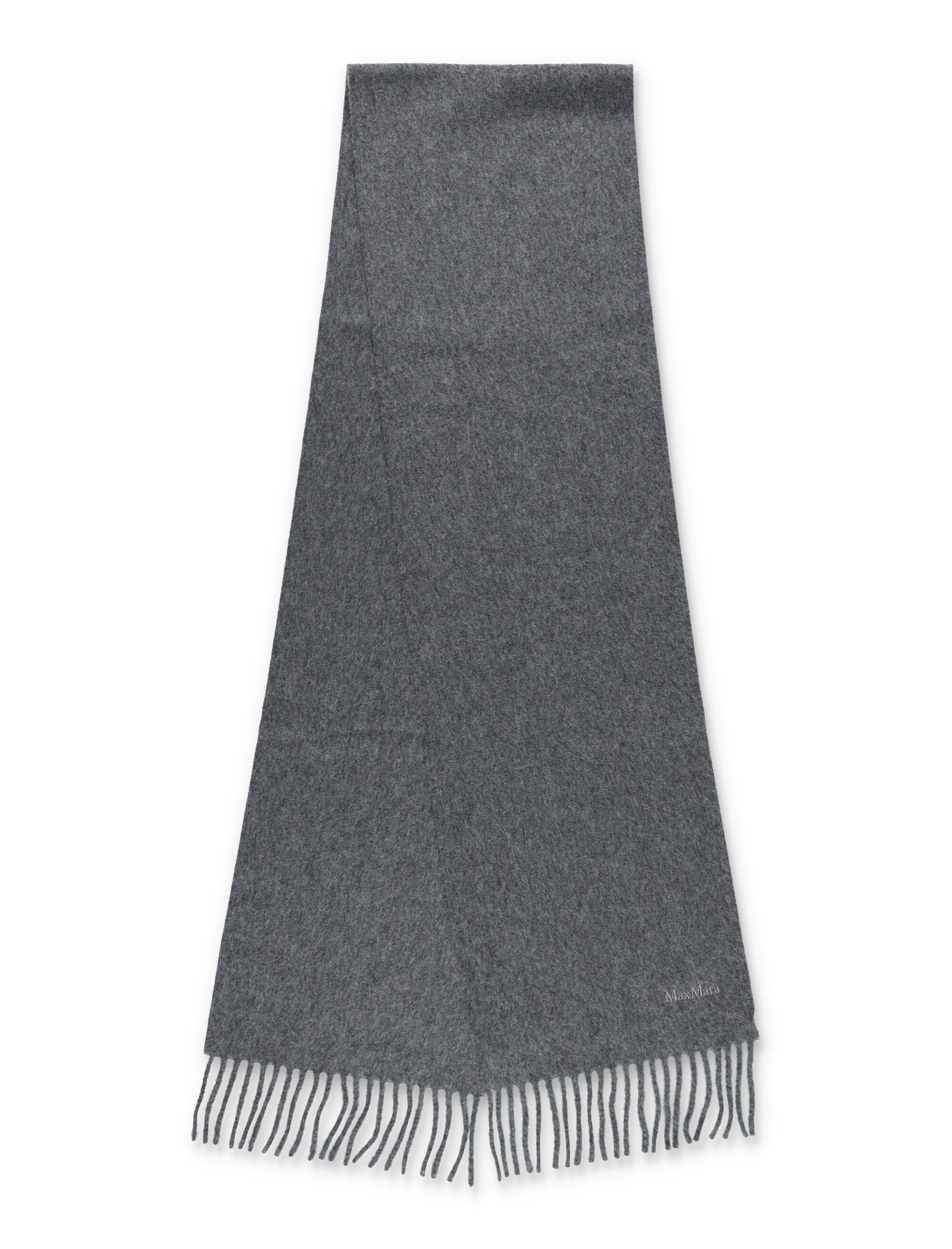 Wool Scarf With Embroidered Logo