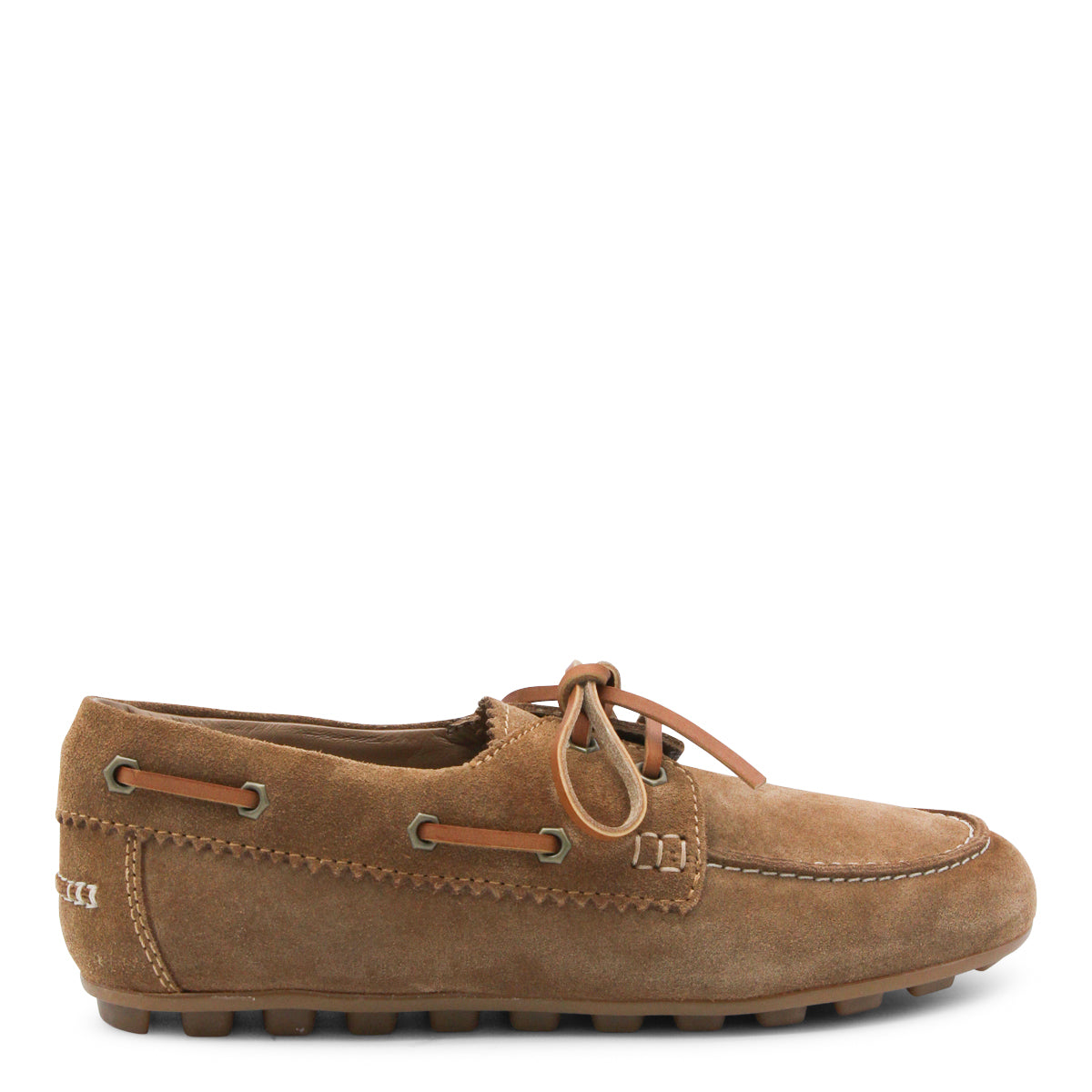 Brown Flats with Rounded Toe