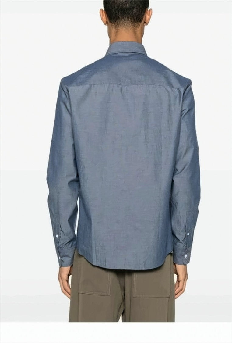 Long-Sleeve Shirt With Classic Collar And Embroidered Fox Patch