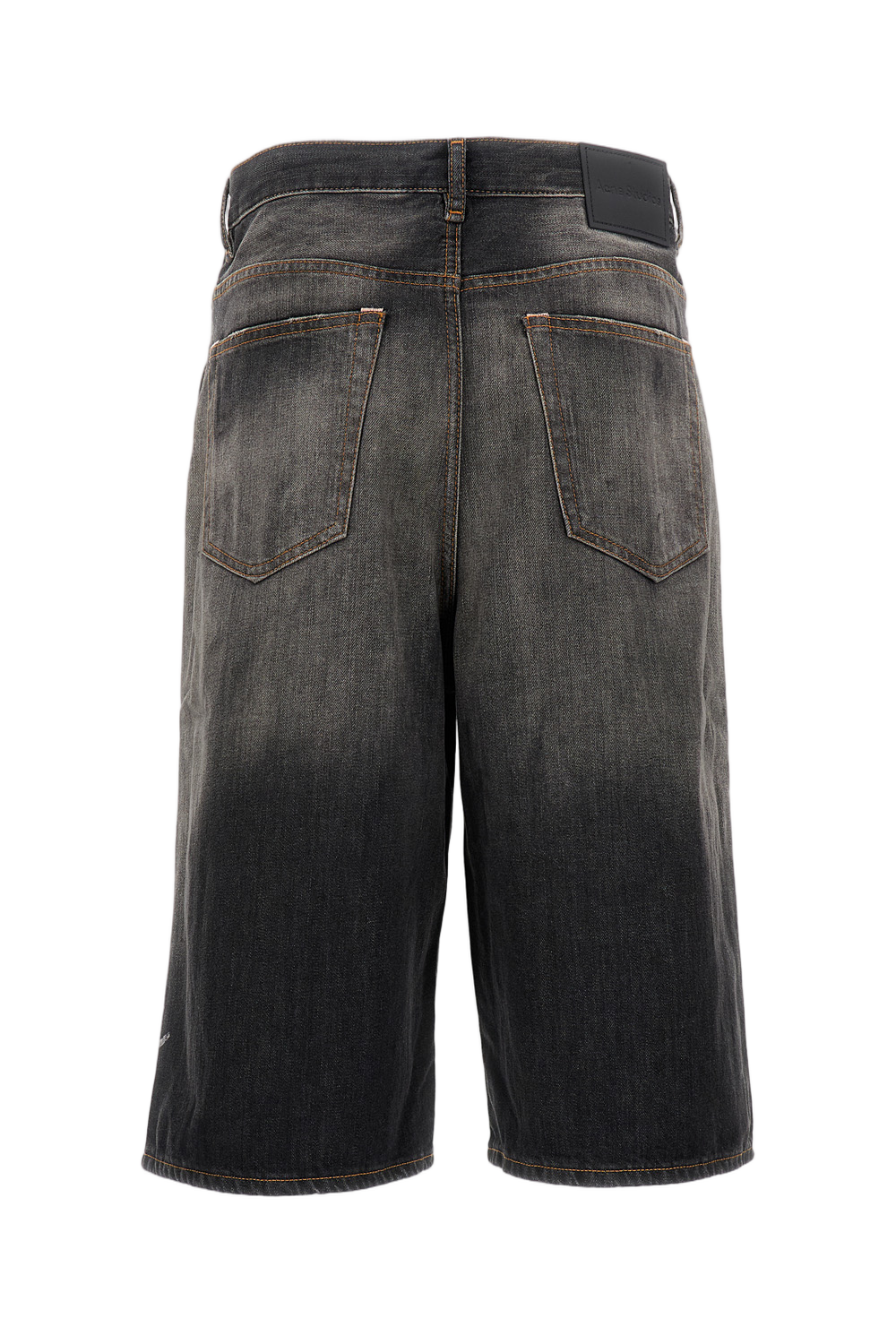 Distressed Loose Fit Denim Bermuda Shorts