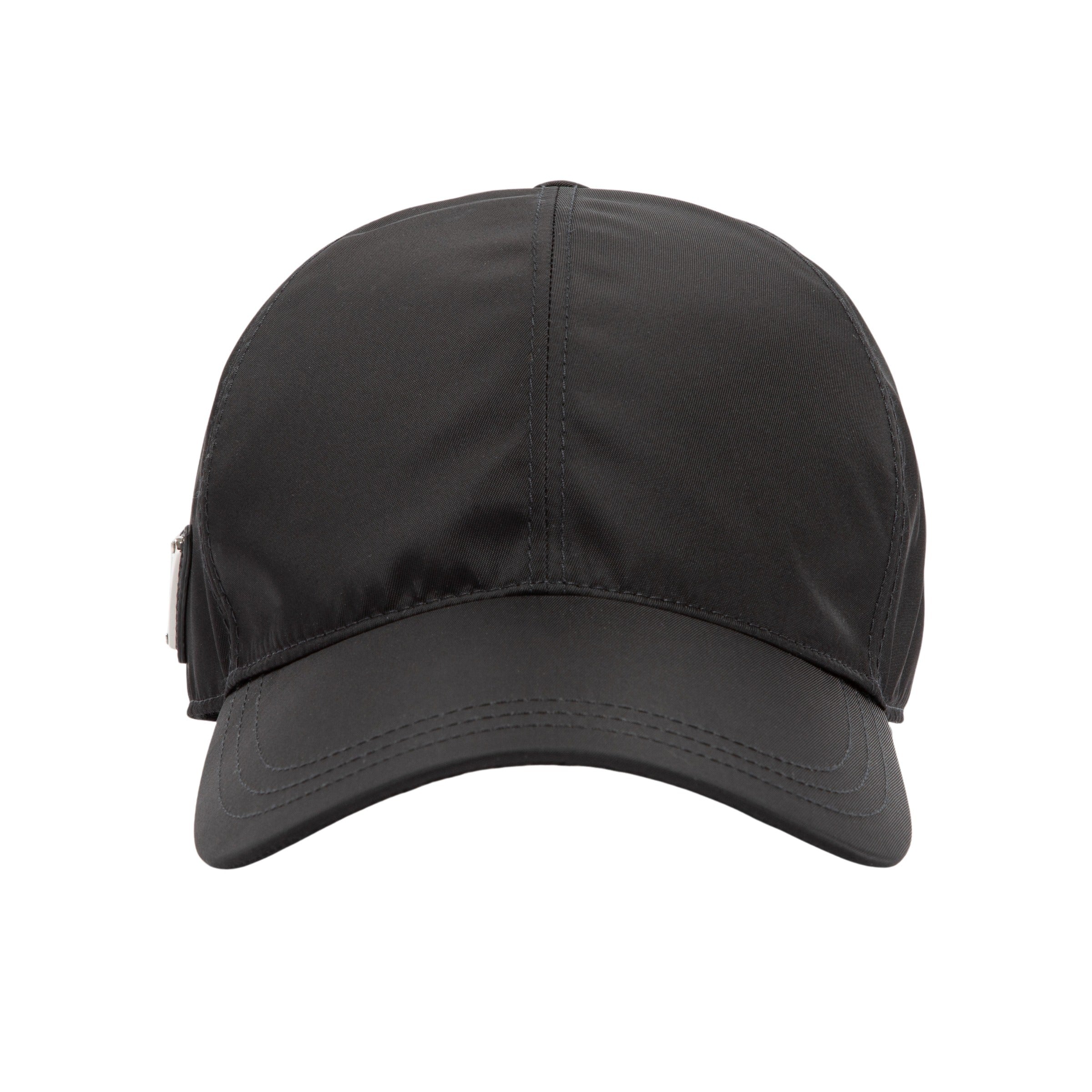 Black Re-Nylon Baseball Cap With Triangle Logo