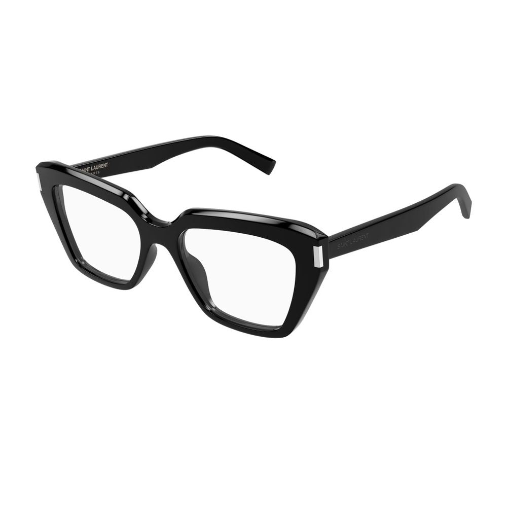 Sl 829 Linea Corner Angle Architectural Black Acetate Optical Frame