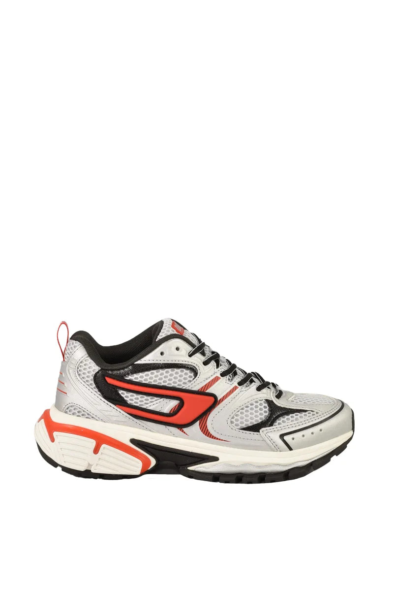 Dynamic Grey Sneakers with Bold Accents