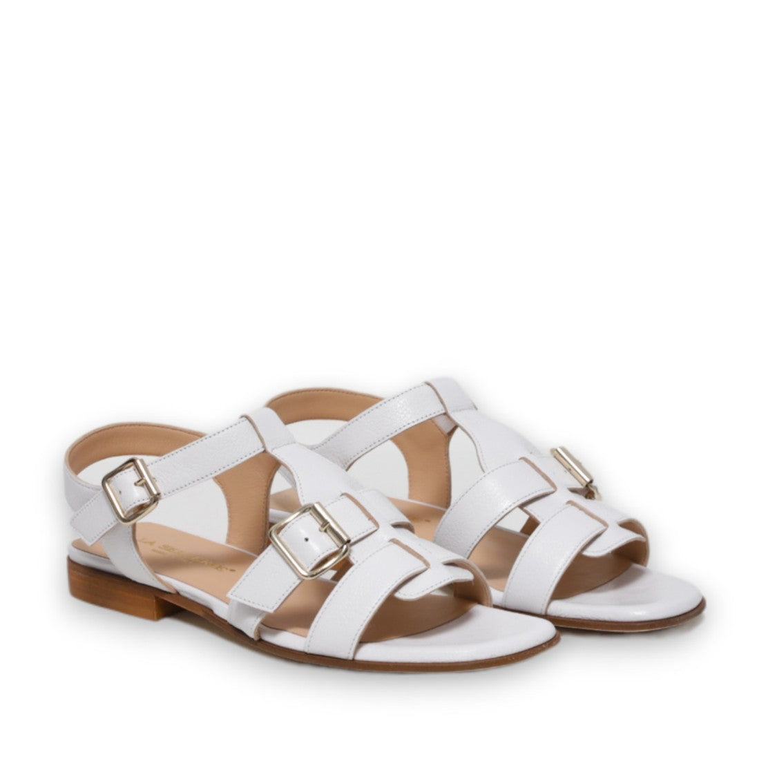 Three-Band Sandal With White Buffalo Buckles