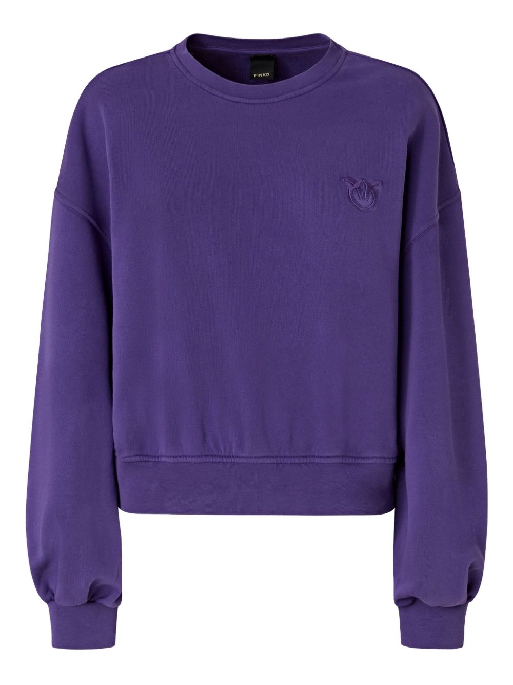 Relaxed-Fit Purple Sweatshirt With Love Birds Embroidery