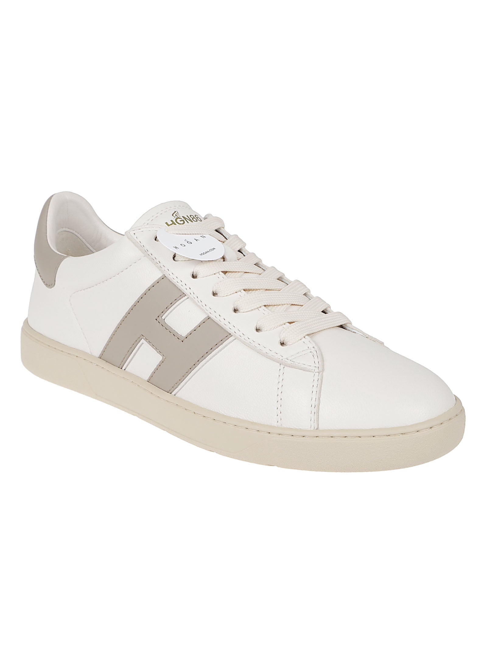 Low-Top White Leather Sneakers