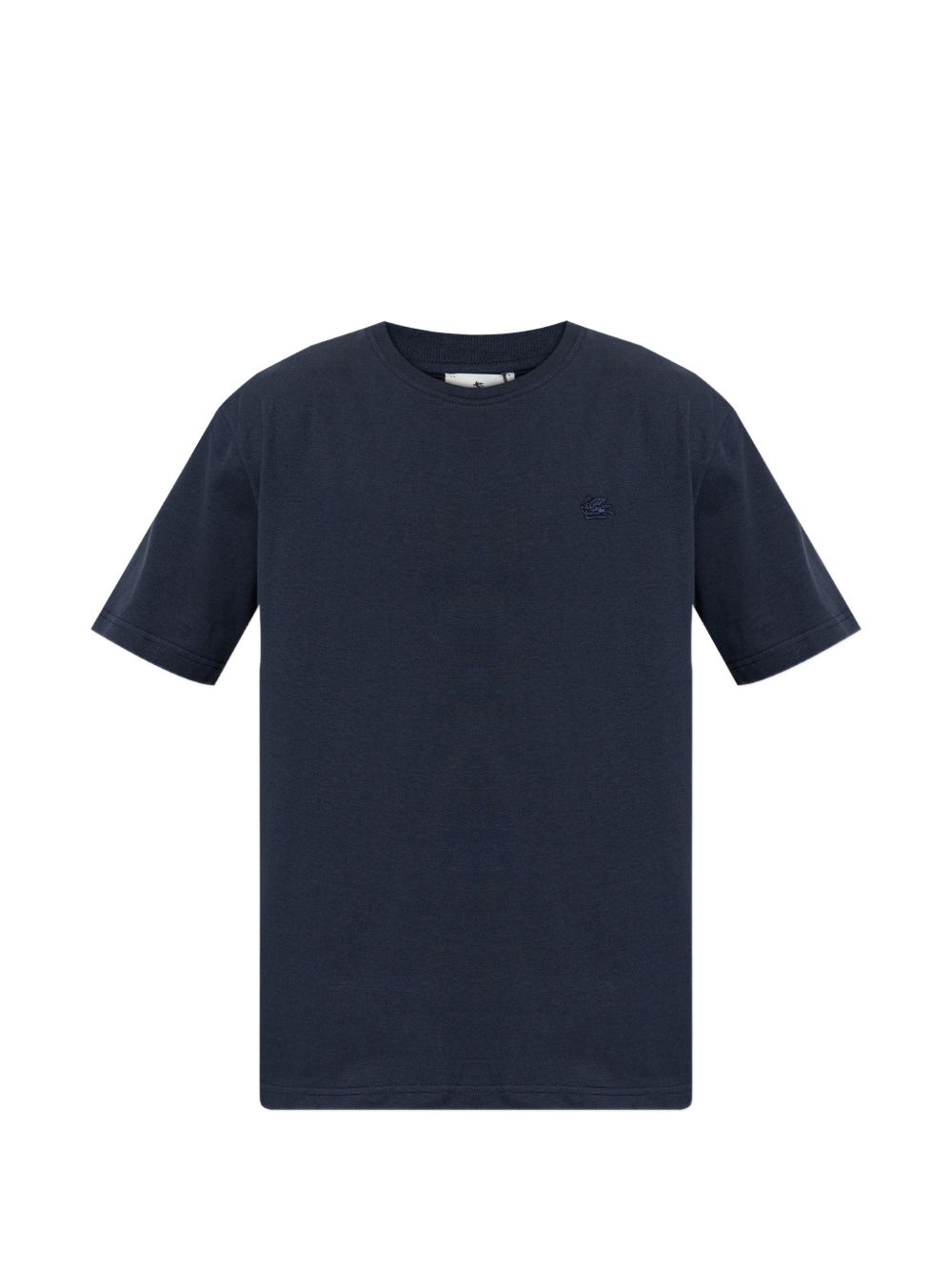 Blue T-Shirt With Ribbed Crewneck