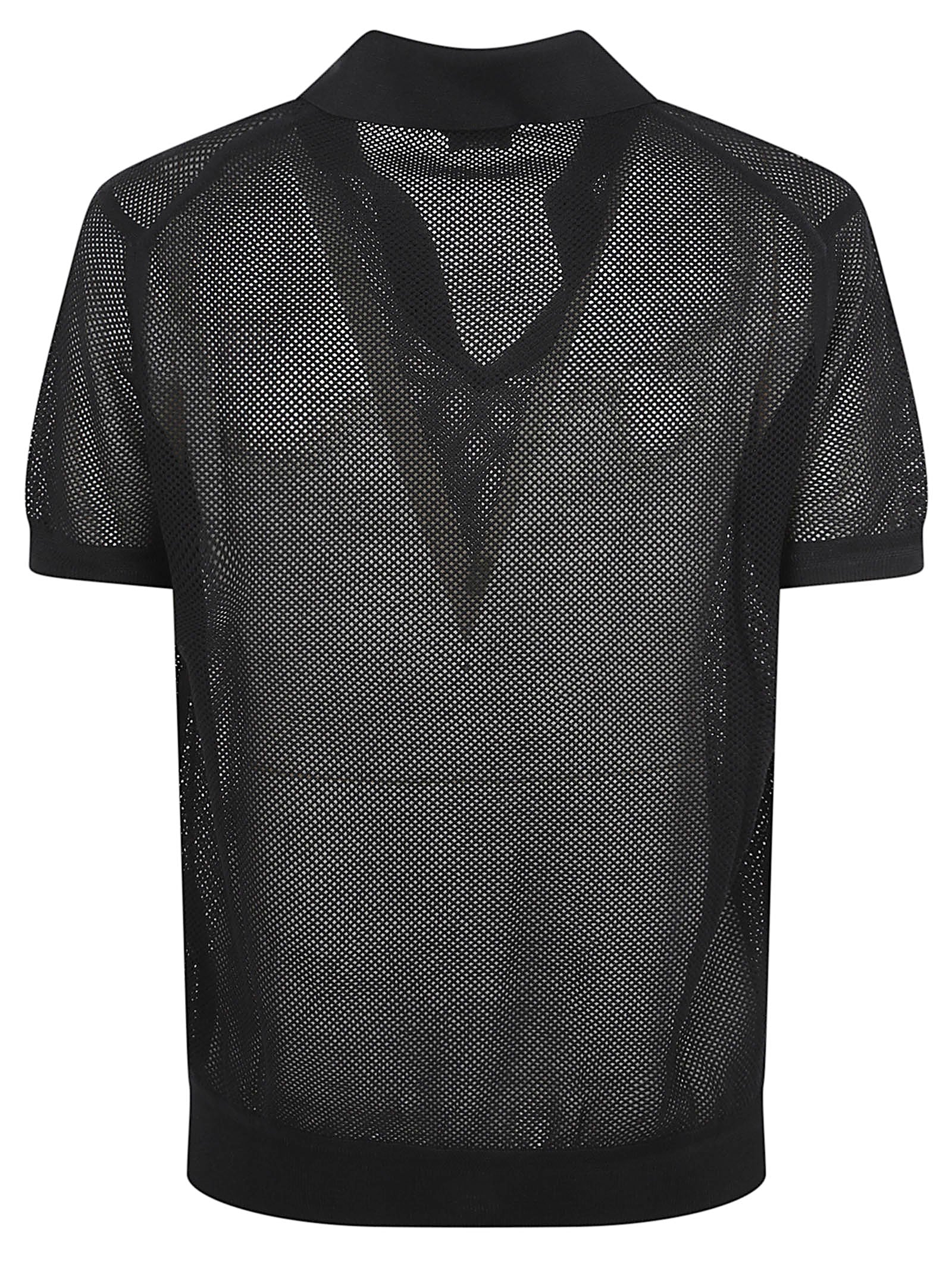 Semi-Transparent Black Polo Shirt
