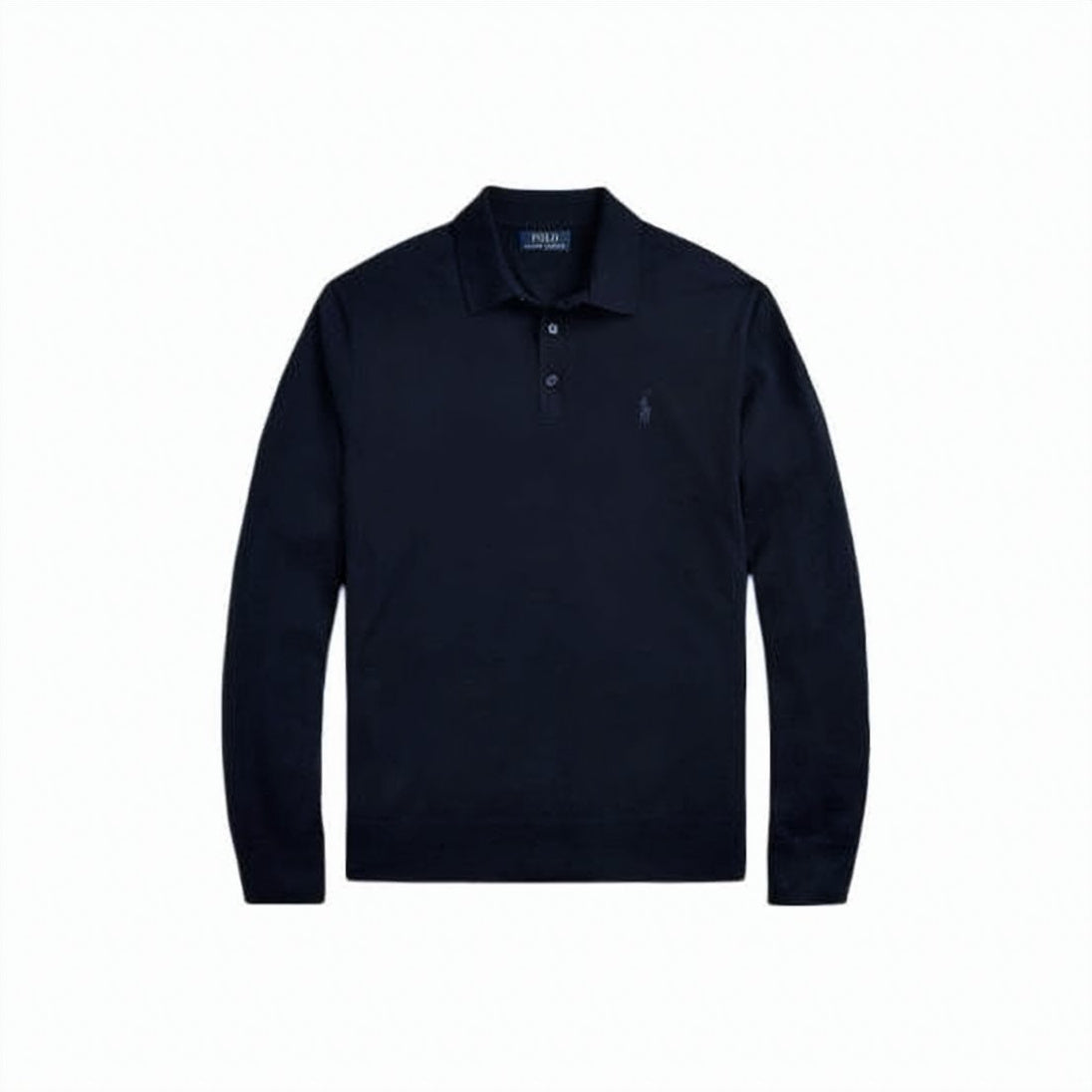 Long-Sleeve Polo Shirt with Classic Collar