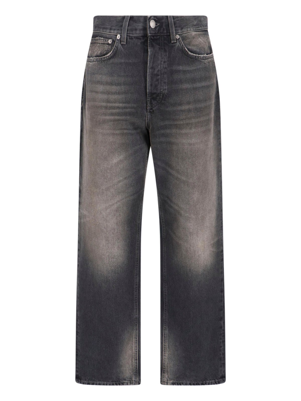 Black Logan Wide-Leg Cotton Denim Jeans