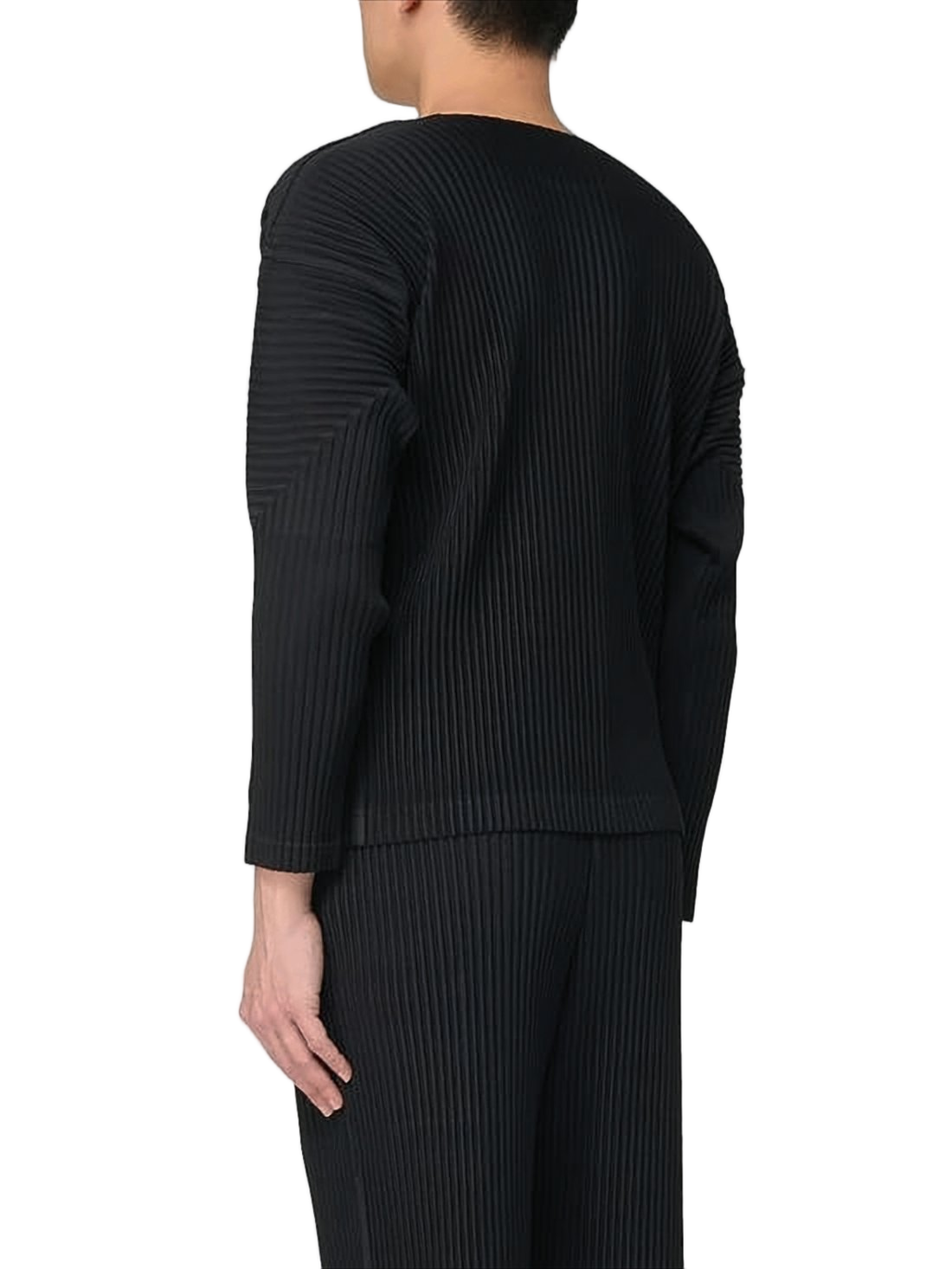 Pleated Long-Sleeve T-Shirt with Modern Aesthetic