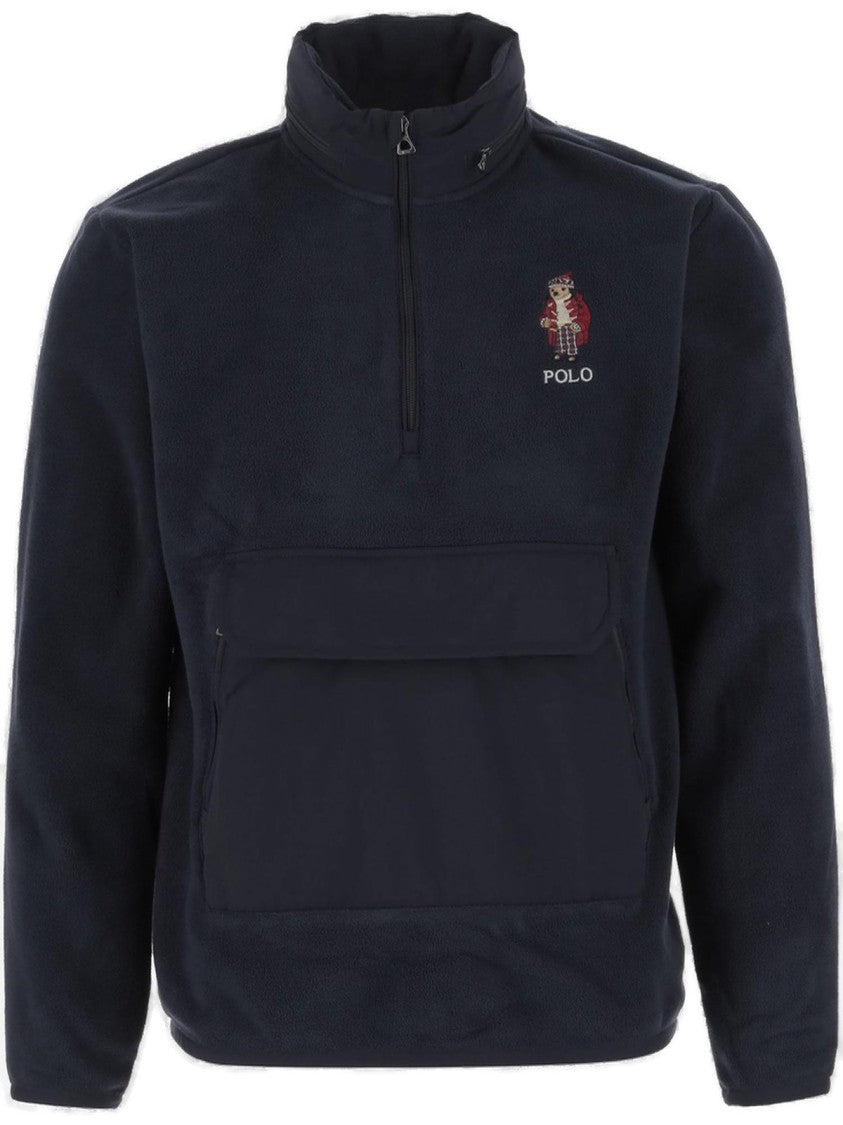 High Collar Zip-Up Knit Pullover by Polo Ralph Lauren