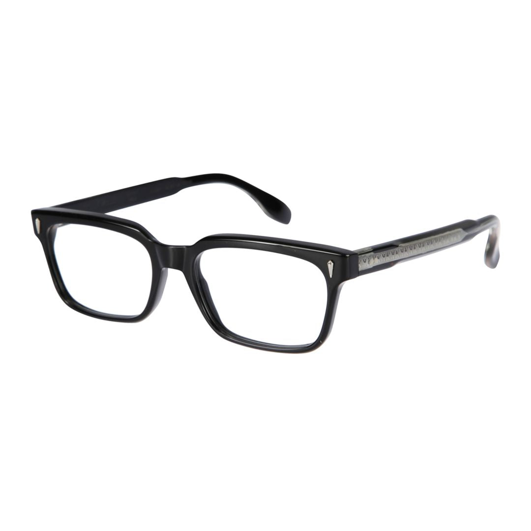 Pekigno-53 Classic Rectangular Frame Sunglasses with Silver Accents