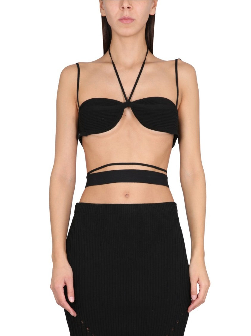 Black Ribbed Mini Top