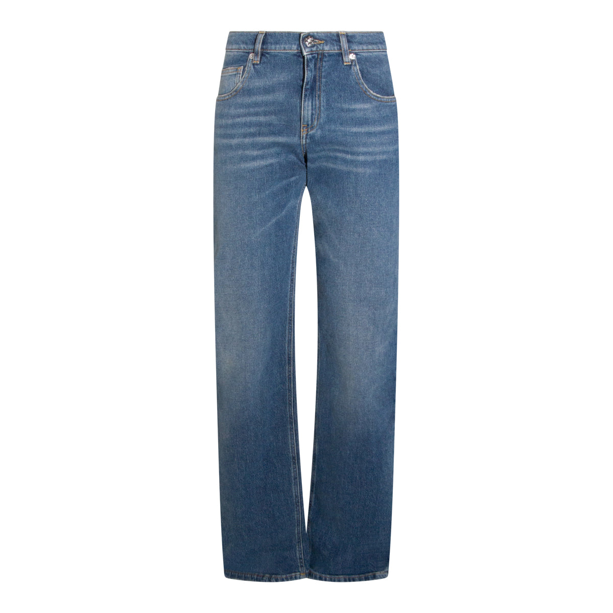 Straight-Leg Jeans with Embroidered Logo Detail