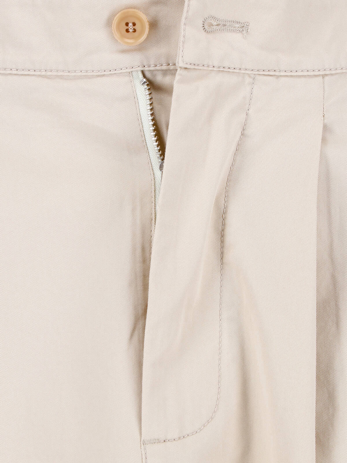 Beige Pleated Midi Cotton Skirt Skirt