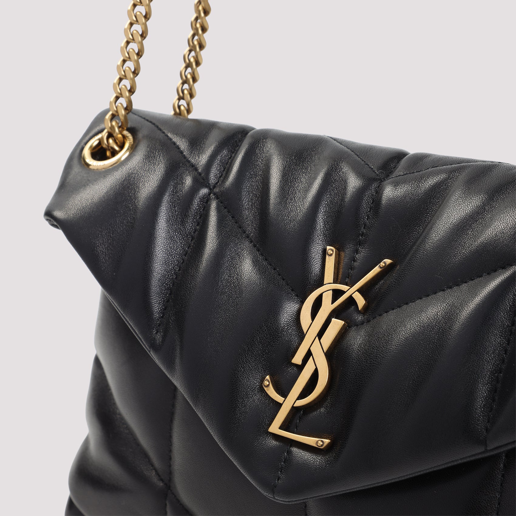 Quilted Puffer Handbag with Chain Strap