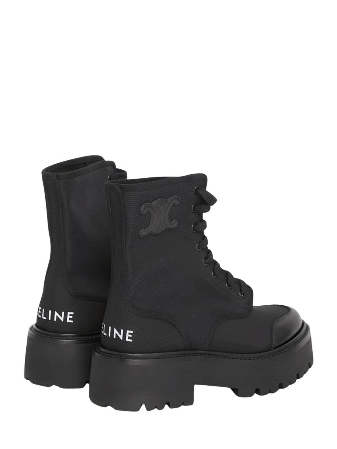 High-Top Lace-Up Boots with Chunky Rubber Sole