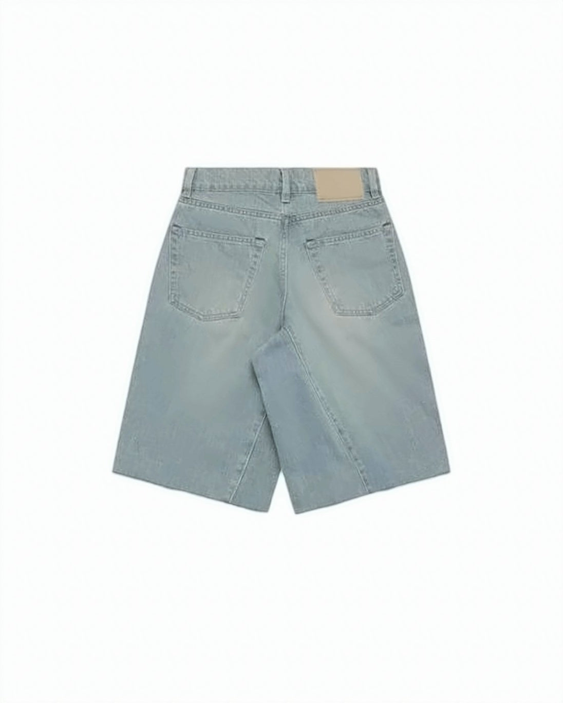 Mid-Length Relaxed Fit Denim Shorts With Five-Pocket Design