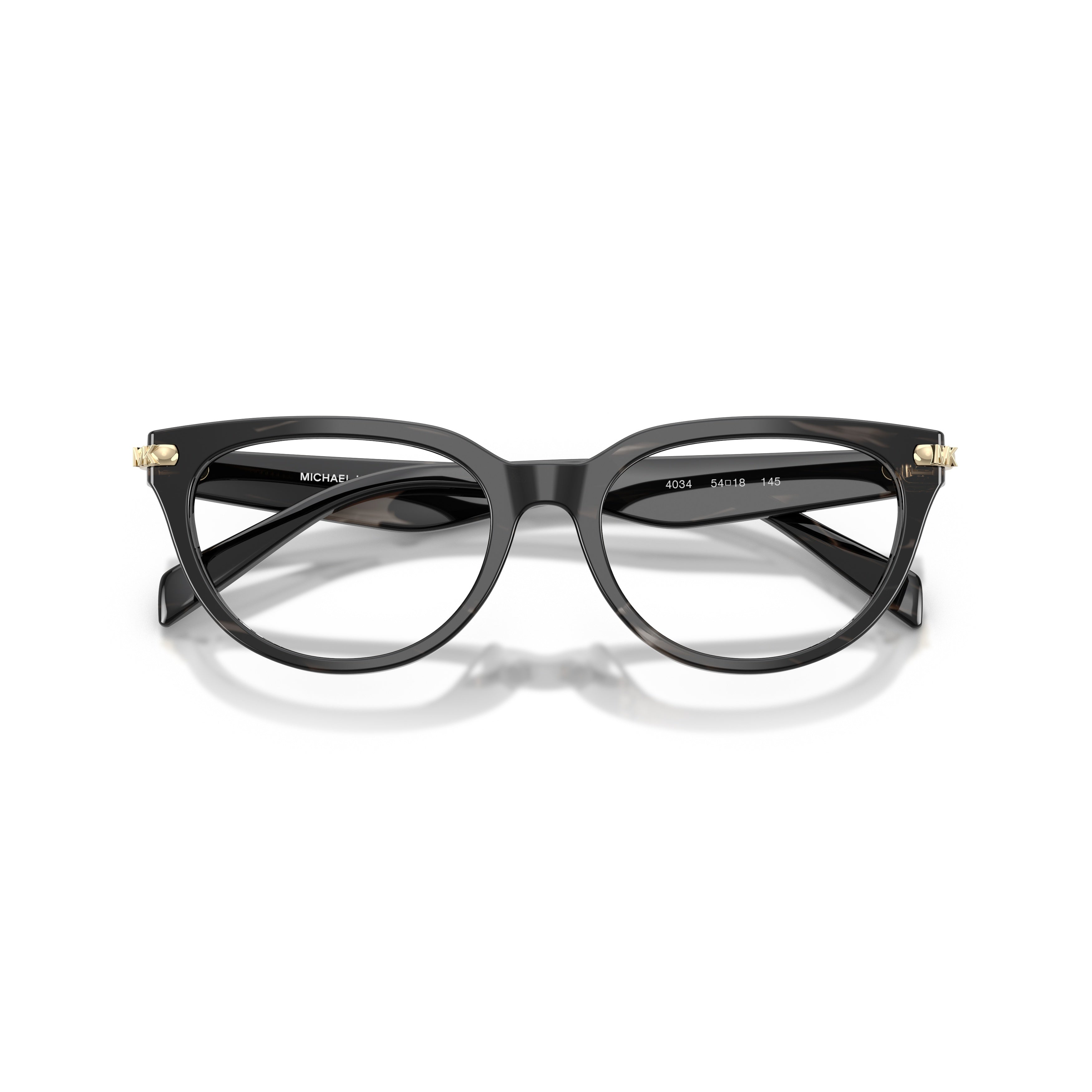 0mk4168d Classic Rounded Frame Eyeglasses with Gold-tone Accents