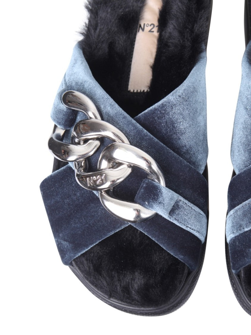 Sandals With Plush Velvet