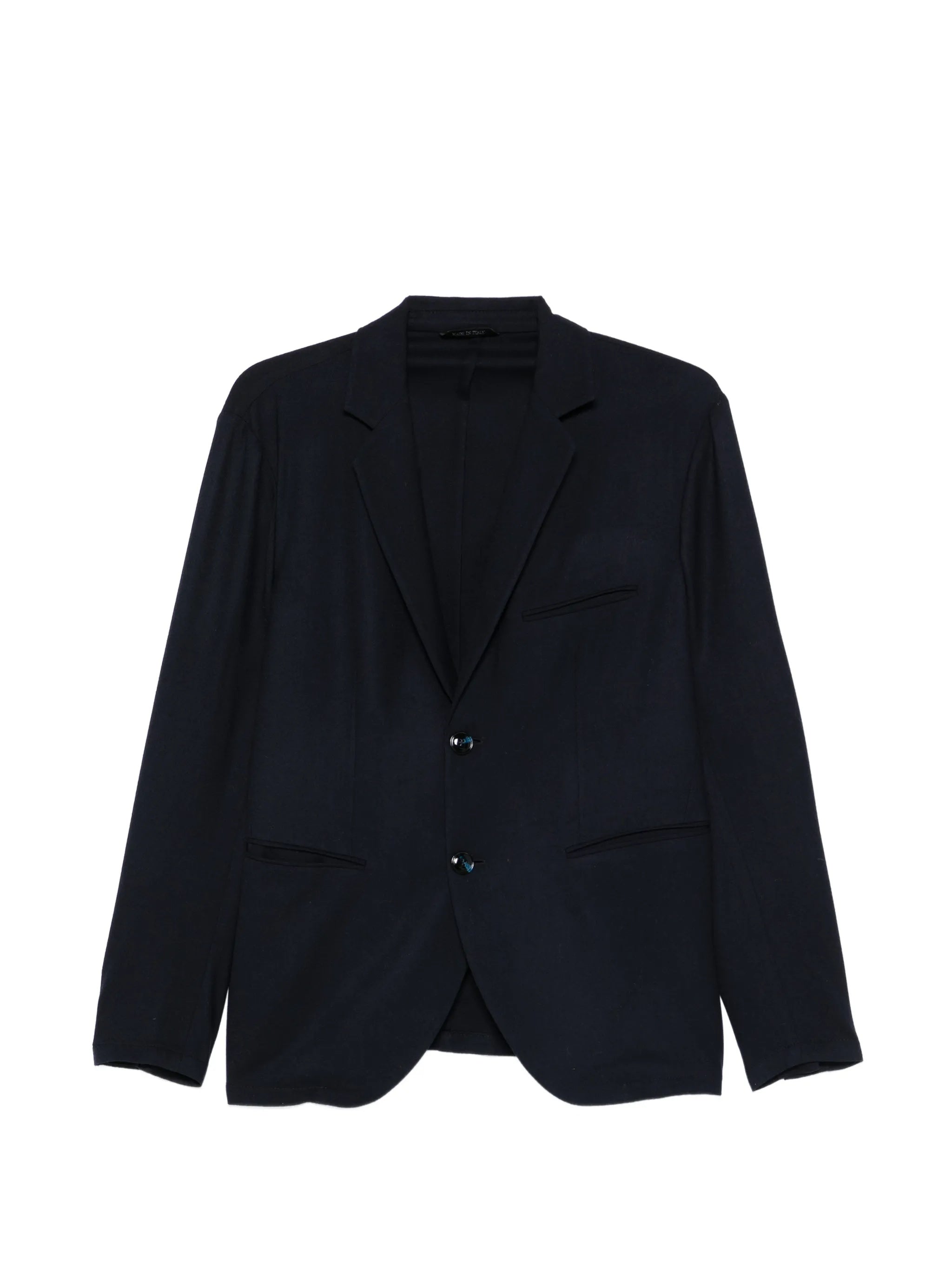 Tailored Black Wool Notch Lapel Blazer