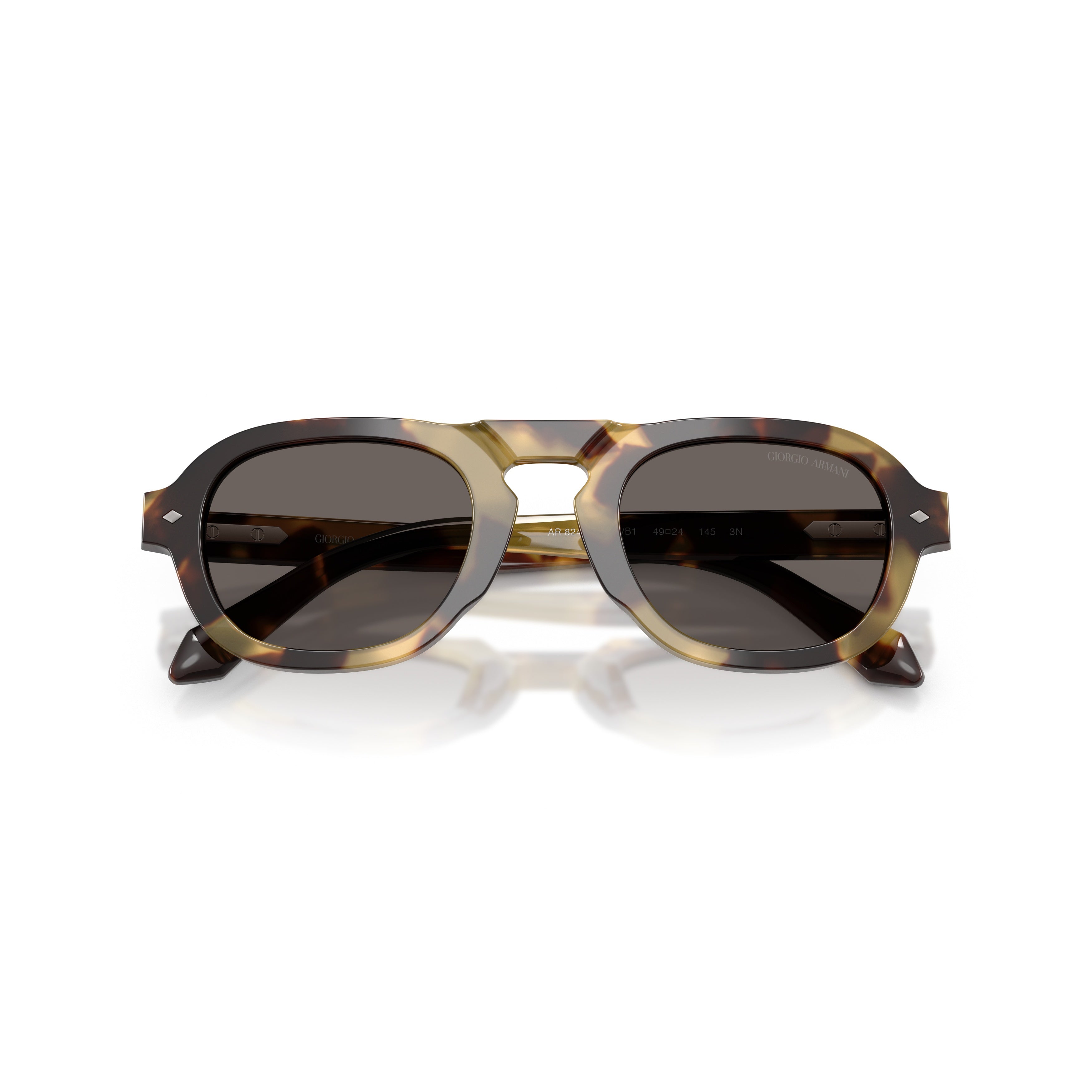 0ar8244 Bold Tortoiseshell Acetate Sunglasses with Dark Lenses
