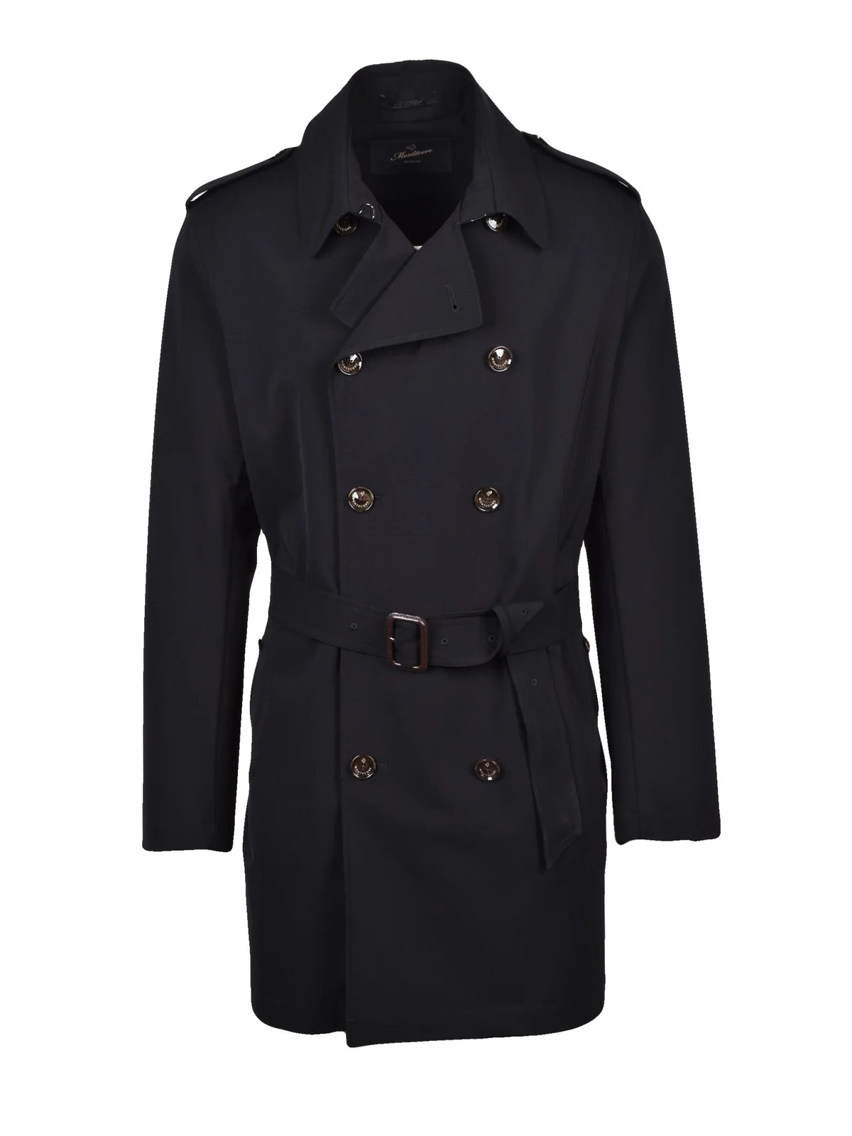 Double-Breasted Trench Coat - Black