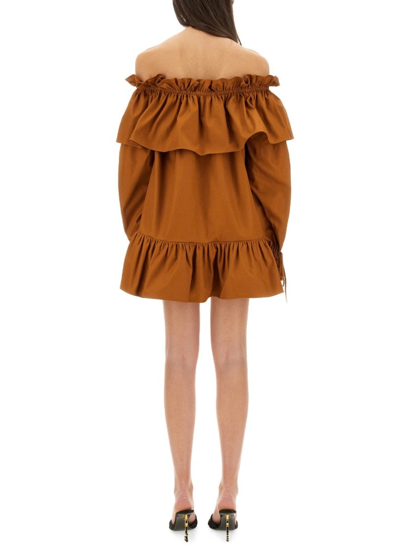 Off-The-Shoulder Ruffled Sleeve Mini Dress