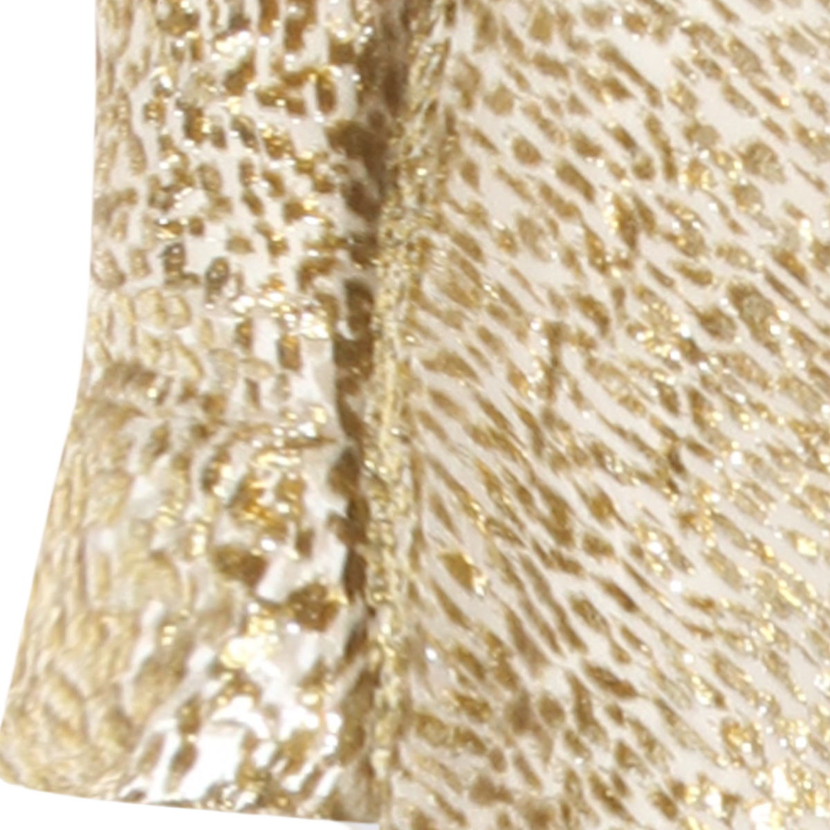 Floor-Length Gold Sequin Dress with Animal Print