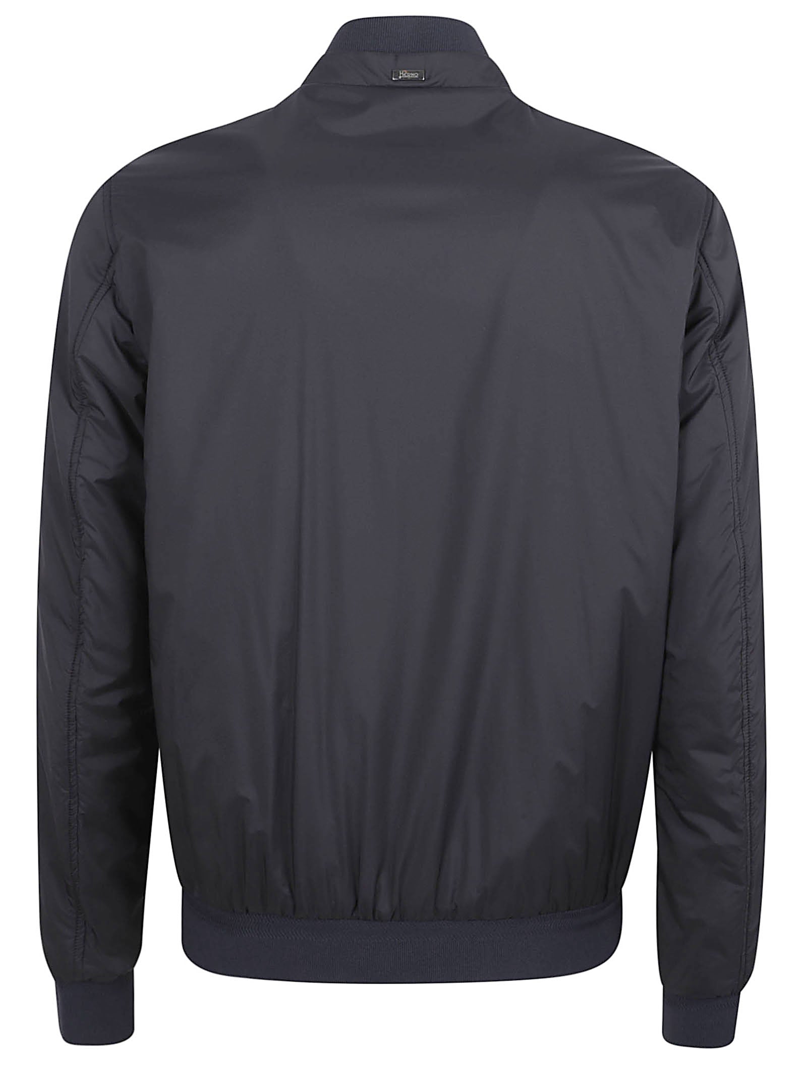 Cropped Blue Jacket with Zippered Pockets