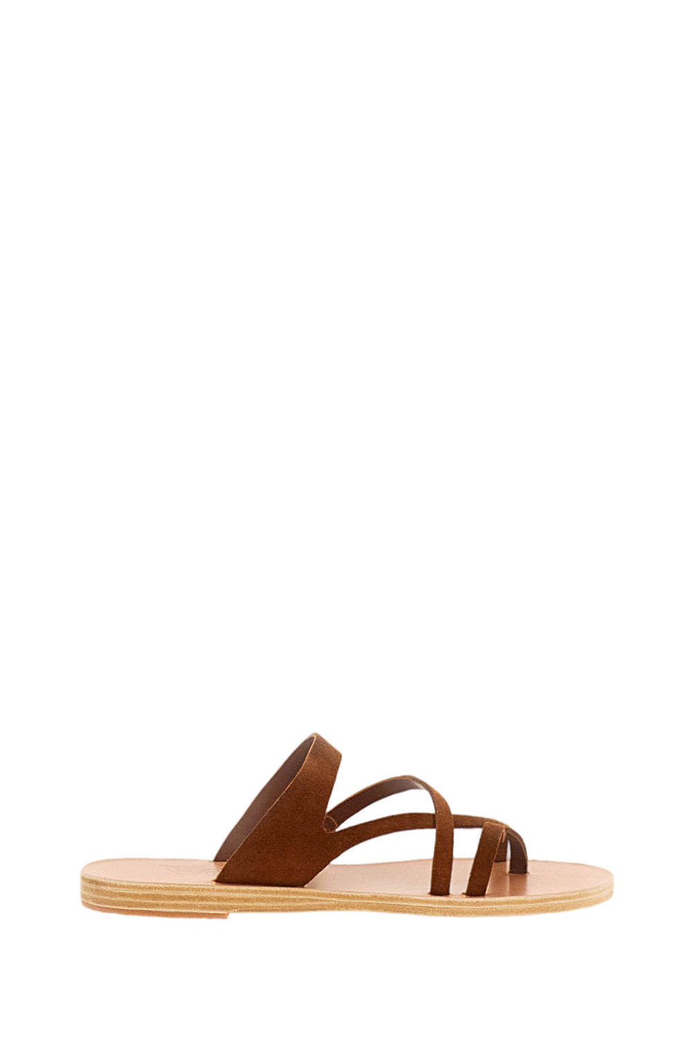 Brown Daria Suede Flat Sandals