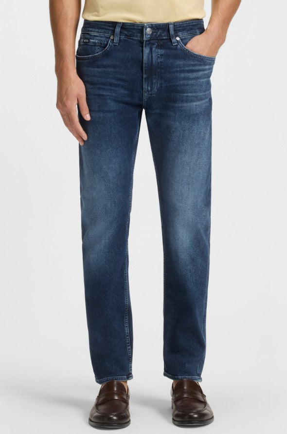 Slim-Leg Blue Jeans With Five-Pocket Design