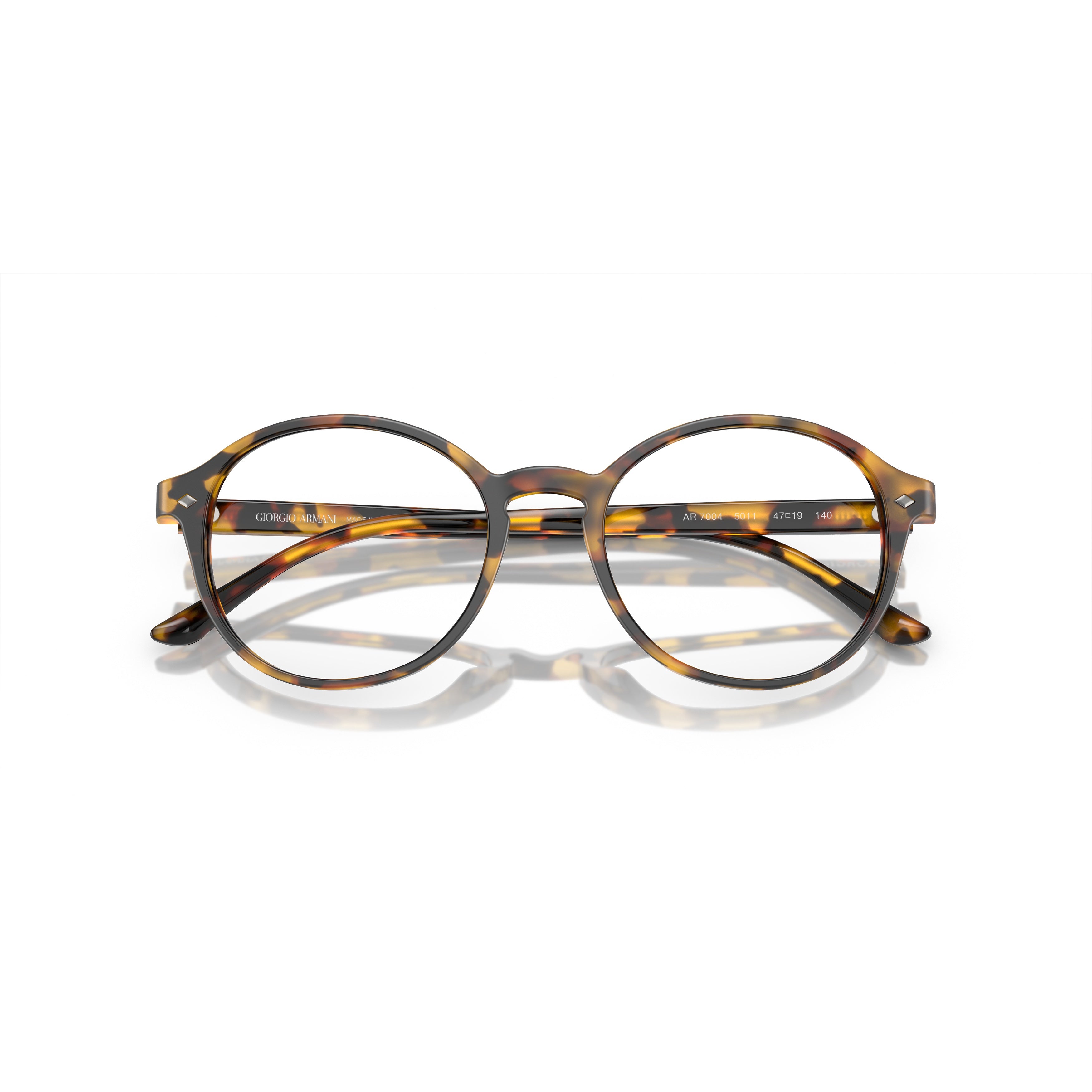 0ar7004 Classic Round Tortoiseshell Eyeglasses with Keyhole Bridge